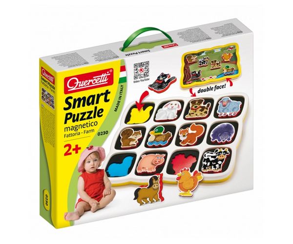 Quercetti: Domaće životinje Magnetni Puzzle 12 dijelova