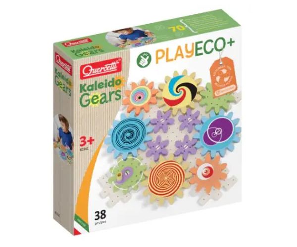 Quercetti: Play Eco Kaleido fogaskerekek játékszett 38db-os