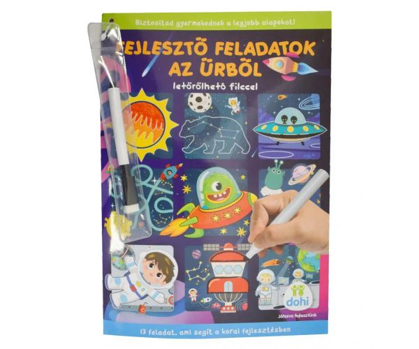 Fejlesztő feladatok az űrből 13 feladattal letörölhető filccel - D-Toys