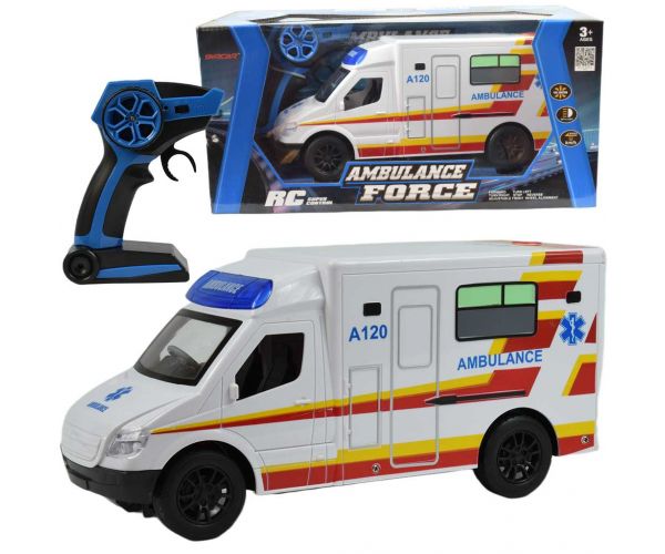 RC daljinski upravljač Bijela ambulanta sa svjetlosnim efektima 2,4 GHz 1/12 omjer 30cm