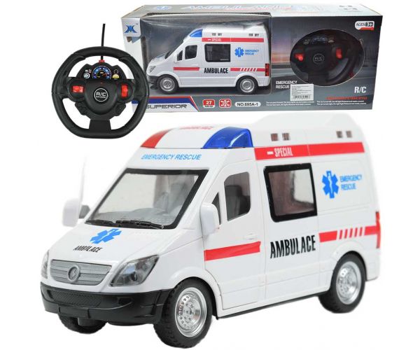 RC daljinski upravljač hitne pomoći sa svjetlosnim efektima 1/48 omjer 27 MHz 23 cm