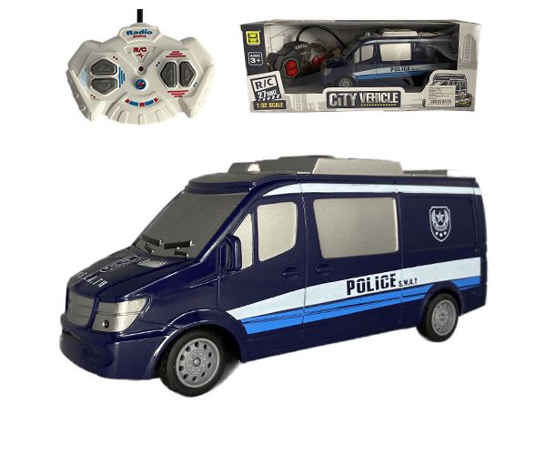 RC daljinski upravljač SWAT policijski mini bus sa svjetlom 27MHz 1/32 omjera, 25cm