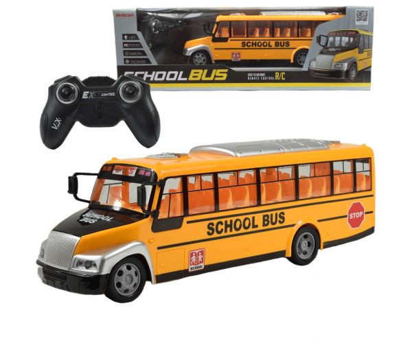 RC daljinski upravljač žuti školski autobus sa svjetlosnim efektima i baterijom 27MHz 40cm