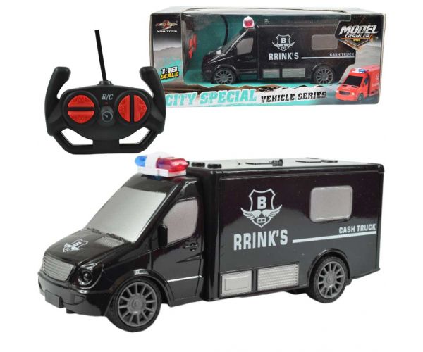 RC minibus za prijevoz novca na daljinsko upravljanje sa svjetlosnim efektima u omjeru 1/30 20 cm