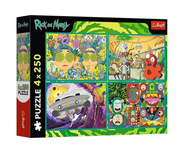 Rick és Morty Őrült kalandok 4x250db-os puzzle - Trefl