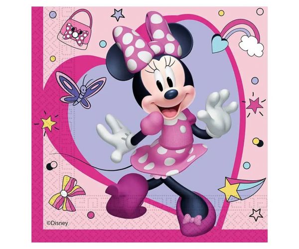 Minnie egér mintás rózsaszín 2 rétegű papírszalvéta 20db-os csomag