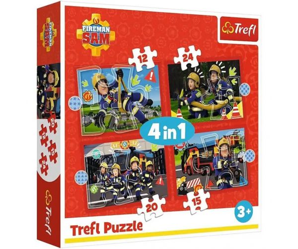 Sam a tűzoltó 4 az 1-ben 12-15-20-24db-os puzzle - Trefl