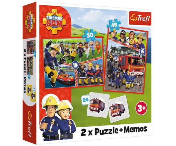 Sam a tűzoltó puzzle és memóriakártya 2 az 1-ben szett - Trefl