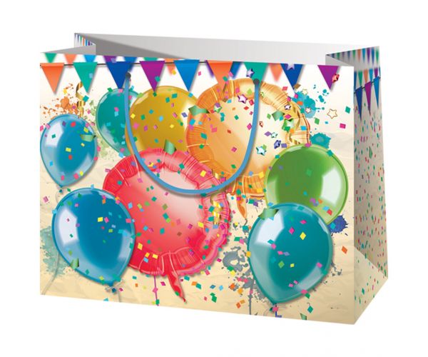 Šareni baloni srednje veličine ekskluzivna poklon vrećica 18x10x23cm