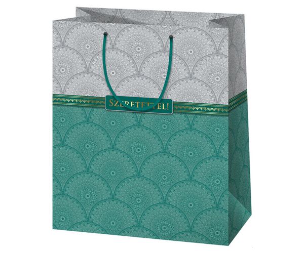 Sa ljubavlju! elegantna velika poklon torba sa zlatnim umetcima 26x13x33cm