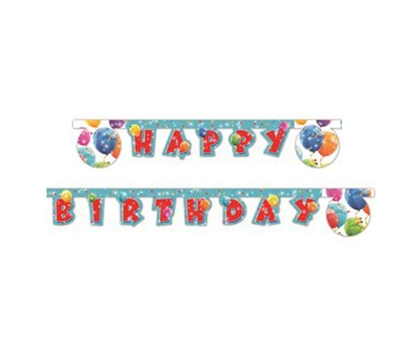 Šareni baloni Happy Birthday natpis 300cm