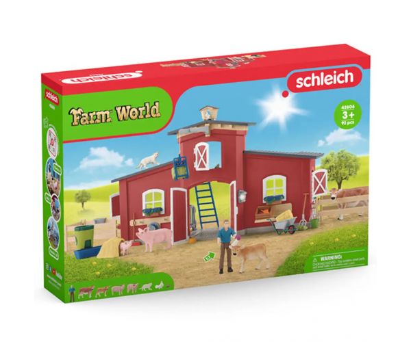 Schleich: Farm World - Farm istállóval és állatokkal játékszett (42606)
