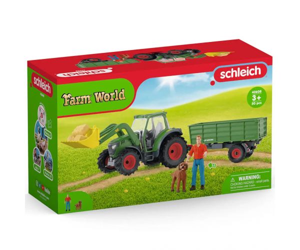 Schleich: Farm World - Traktor pótkocsival játékszett (42608)