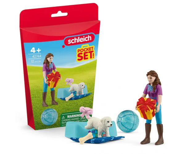 Schleich: Születésnapi buli Lizával és kutyusával játékszett (42744)