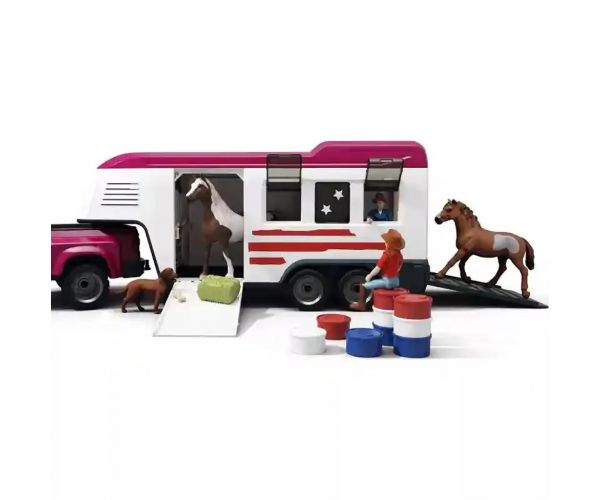 Schleich: Terensko vozilo za prijevoz konja s konjima (42705)