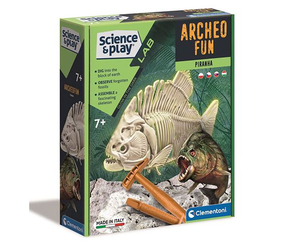 Science & Play: Fluorescentni arheološki komplet Piranha - Clementoni