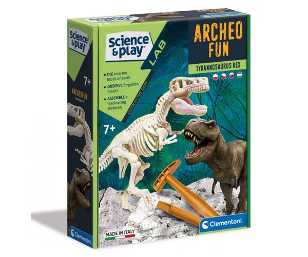 Science & Play: T -Rex fluorescentni arheološki komplet - Clementoni