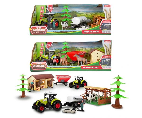 Farm istálló szett traktorral 7db-os szett