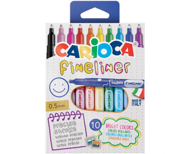 Fineliner 10db-os tűfilc szett 0,5mm - Carioca