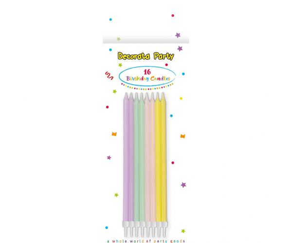 Set od 16 pastelnih rođendanskih svijeća