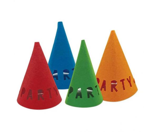 Set od 4 reciklirajućih šarenih party šešira