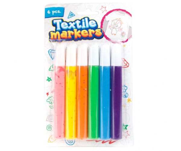 Set od 6 komada šarenih tekstilnih flomastera