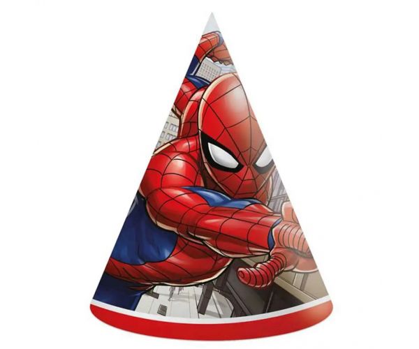 Set od 6 papirnatih party šešira s motivom Spider-Mana