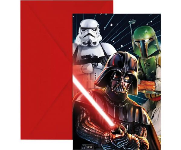 Set od 6 pozivnica za Star Wars zabavu