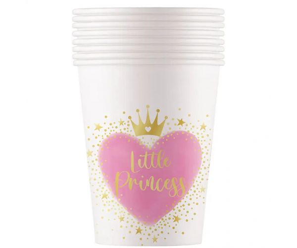 Set od 8 papirnatih čaša Little Princess, 200 ml