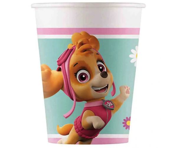 Set od 8 papirnatih čaša s motivom Psići u ophodnji, 200 ml