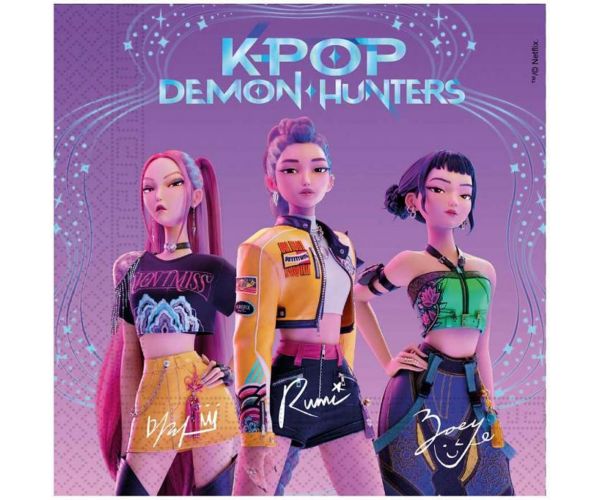 K-Pop Démonvadászok papírszalvéta szett - 2 rétegű, 33x33cm, 20db