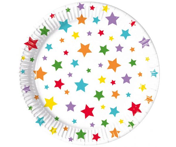 Set papirnatih tanjura s 8 zvjezdica, 20 cm
