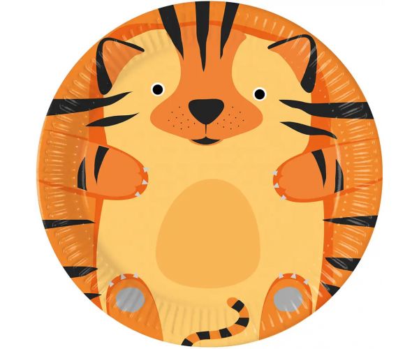 Set papirnatih tanjura s uzorkom tigra, 8 komada, 23 cm