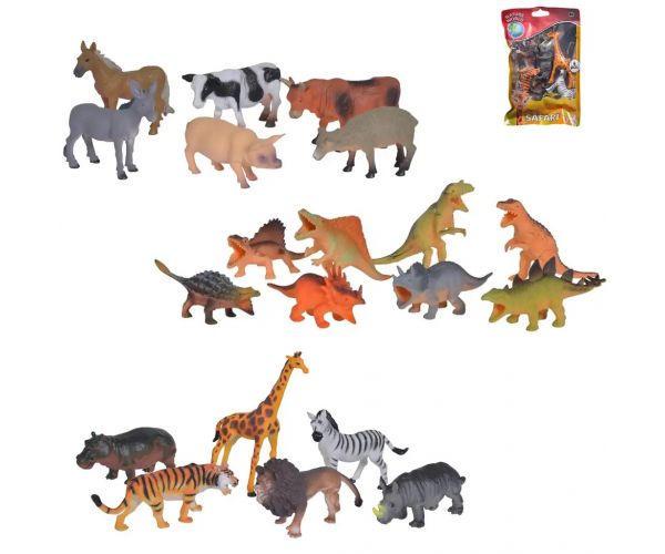 Állat figura szett farmos, dinoszauruszos vagy dzsungell állatokkal - Simba Toys