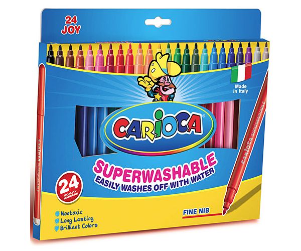 Set flomastera od 24 kom, mogu se oprati - Carioca