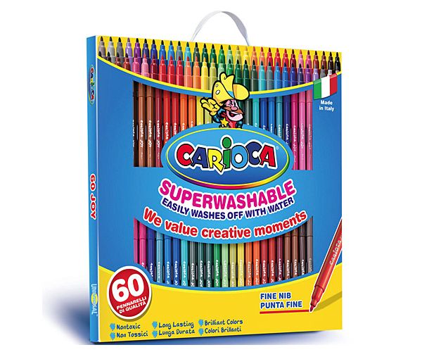 Set flomastera od 60 kom, mogu se oprati - Carioca