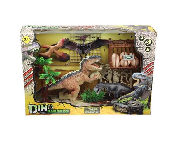 Set igračaka dinosaura sa različitim dodacima