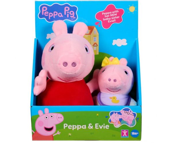 Peppa malac és Evie 2db-os plüssfigura szett