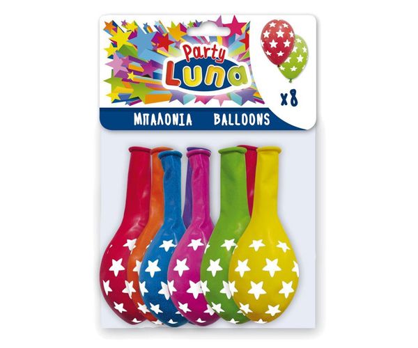 Set šarenih zvjezdanih party balona u 8 komada