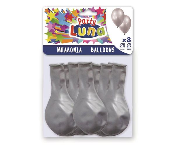 Set srebrnih party balona 8 komada