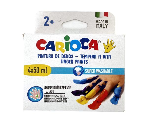 Set za bojanje prsti sa različitim bojama 4x50ml - Carioca