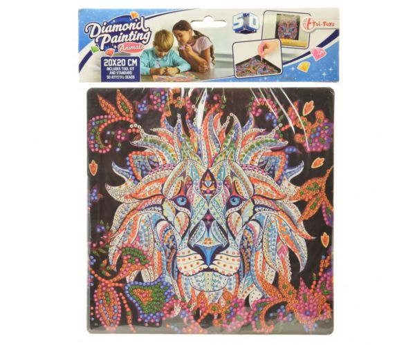 Gyémántszemes kirakó: Oroszlán gyémántfestő szett 20x20cm