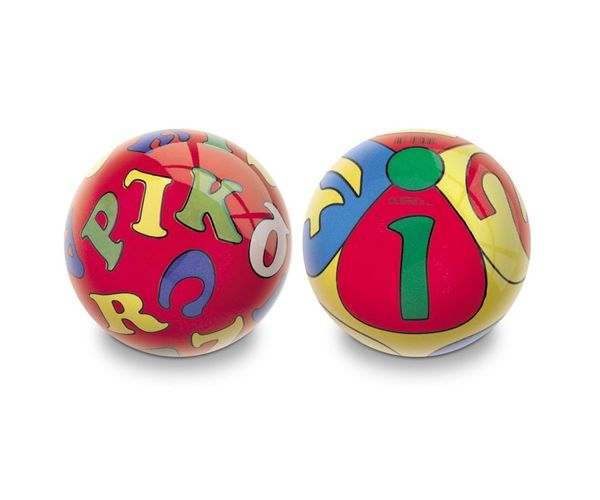 Slova i brojevi gumena lopta 14cm - Mondo Toys