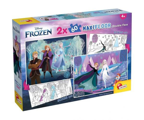 Jégvarázs 2 az 1-ben maxi 2x60db-os puzzle és színező 50x35cm - Lisciani
