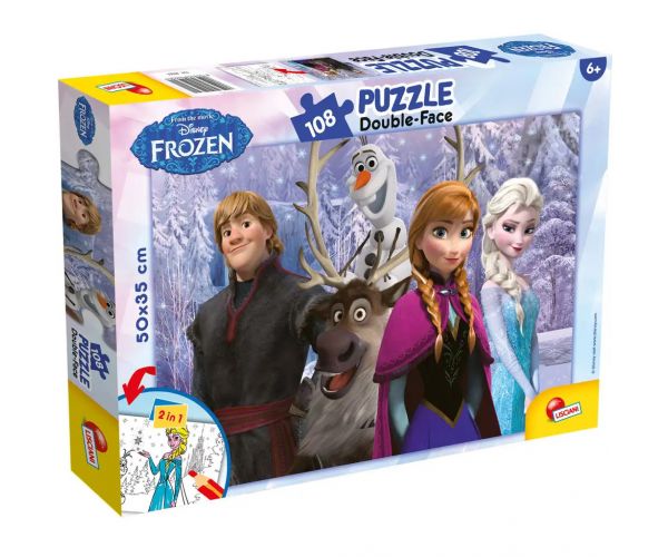 Jégvarázs – A barátság ereje 2 az 1-ben 108db-os puzzle és színező 50x35cm - Lisciani