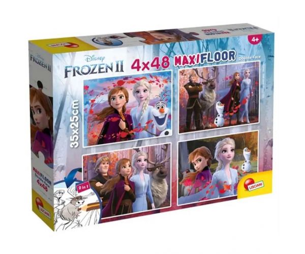 Jégvarázs II 2 az 1-ben maxi 4x48db-os puzzle és színező 35x25cm - Lisciani