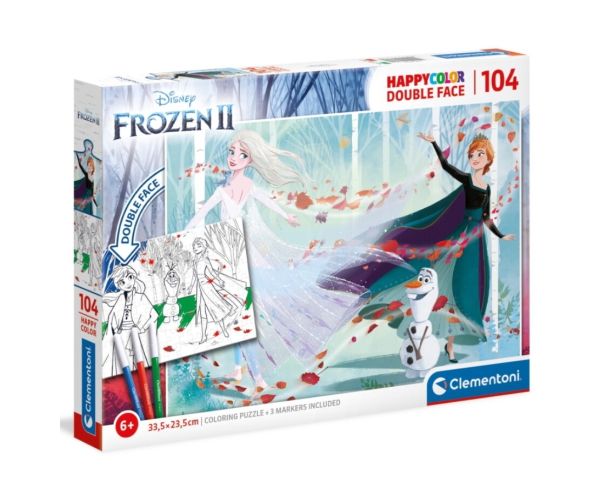 Snježno kraljevstvo II. Double  2 u 1 104kom dvostrane puzzle za bojanje - Clementoni