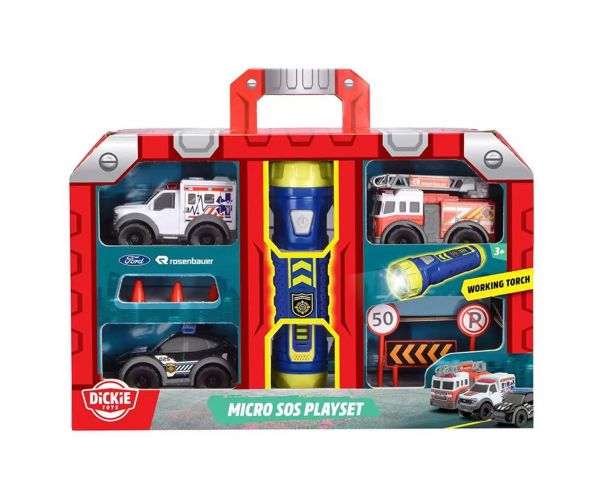 SOS Mikro játékszett elemlámpával - Dickie Toys