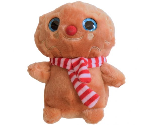 Sova plišana igračka u prugastom šalu 18cm
