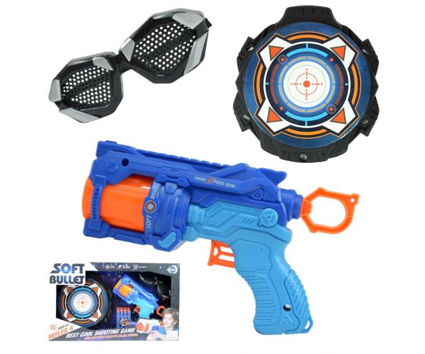 Soft Bullet: Reflex 4 ručna puška za gađanje spužvom s okretnim spremnikom i metom od 22 cm